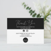 白黒Thank You Businessロゴパッケージ エンクロージャーカード (スタンド正面)