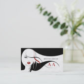 白黒Touchの赤美しいテンプレート 名刺 (スタンド正面)