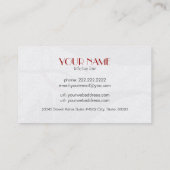 白黒Touchの赤美しいテンプレート 名刺 (裏面)