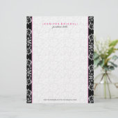 白黒Touchピンクフローラダマスク レターヘッド (スタンド正面)