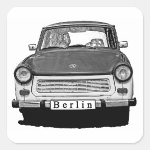 白黒Trabant車の前部ベルリン スクエアシール