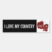 白黒USAファースト・バンプとタトゥーアメリカ国旗 バンパーステッカー (正面)