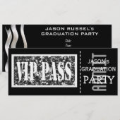 白黒VIP卒業パーティー 招待状 (正面/裏面)