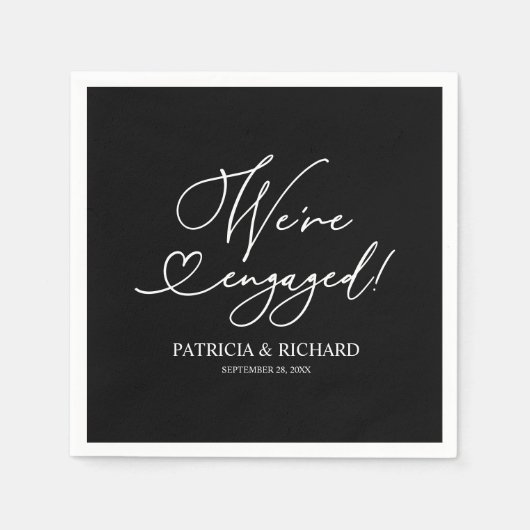 白黒We's婚約パーティ婚約した昼寝 スタンダードカクテルナプキン (正面)