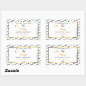 白黒Wordクラウドオレンジ色の製品ラベルのロゴ 長方形シール (シート)