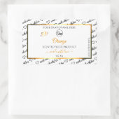 白黒Wordクラウドオレンジ色の製品ラベルのロゴ 長方形シール (バッグ)