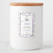 白黒Wordクラウドパープル製品ラベルのロゴ フードラベル (正面)