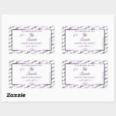 白黒Wordクラウドパープル製品ラベルのロゴ 長方形シール (シート)