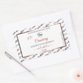 白黒Wordクラウドロゴ製品ラベル赤 長方形シール (封筒)