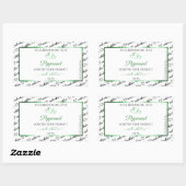 白黒Wordクラウド製品ラベルグリーンハート 長方形シール (シート)