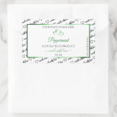 白黒Wordクラウド製品ラベルグリーンハート 長方形シール (バッグ)