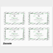 白黒Wordクラウド製品ラベルグリーンロゴ 長方形シール (シート)