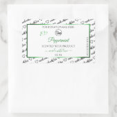 白黒Wordクラウド製品ラベルグリーンロゴ 長方形シール (バッグ)