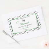 白黒Wordクラウド製品ラベルグリーンロゴ 長方形シール (封筒)