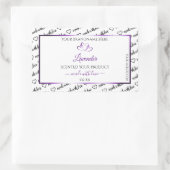 白黒Wordクラウド製品ラベルパープルハート 長方形シール (バッグ)