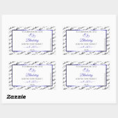 白黒Wordクラウド製品ラベルブルーハート 長方形シール (シート)