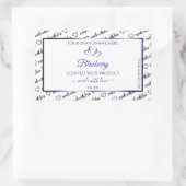 白黒Wordクラウド製品ラベルブルーハート 長方形シール (バッグ)