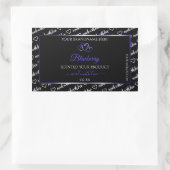 白黒Wordクラウド製品ラベルブルーハート 長方形シール (バッグ)