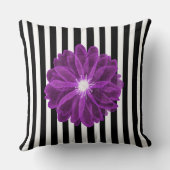 白黒X線ストライプ花花柄 クッション (裏面)