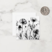 白黒X線ワイルドフラワー ノートカード (正面/裏面インサイチュ)