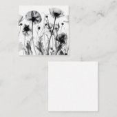 白黒X線ワイルドフラワー ノートカード (正面/裏面)