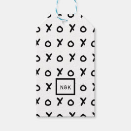 白黒X O XO X&Oのトレンディでかわいい ギフトタグ