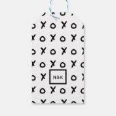 白黒X O XO X&Oのトレンディでかわいい ギフトタグ (裏面)