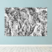 白黒XLIX – アクショ絵を描ンの – 抽象芸術- キャンバスプリント (インサイチュ (ウッドフロア))