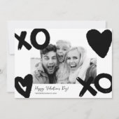 白黒xoハート写真バレンタインデー シーズンカード (正面)