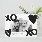 白黒xoハート写真バレンタインデー シーズンカード (スタンド正面)