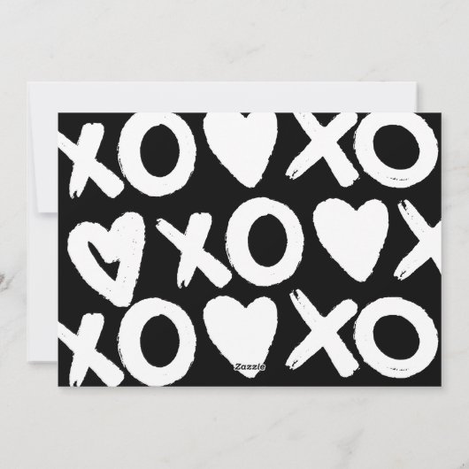 白黒xoハート写真バレンタインデー シーズンカード (裏面)