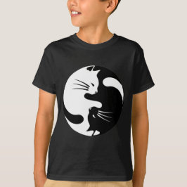 白黒yinyang猫 tシャツ