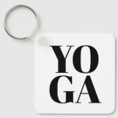 白黒YOGAポーズ写真キーチェーンギフト キーホルダー (正面)