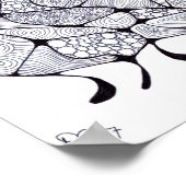 白黒Zia Tangleポスター ポスター (角)