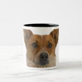 白01の犬 ツートーンマグカップ (中央)