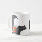 白11のozクラシックなマグまたは魚類猫のイメージ コーヒーマグカップ (正面左)