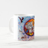 白325のmlのクラシックで白いマグ コーヒーマグカップ (正面左)