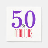 白50th素晴らしい誕生日パーティー スタンダードカクテルナプキン (正面)