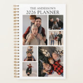 白6枚パーソナライズされたのフォトコラージュ プランナー手帳 (正面)