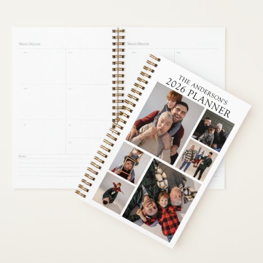 白6枚パーソナライズされたのフォトコラージュ プランナー手帳 (ディスプレー)