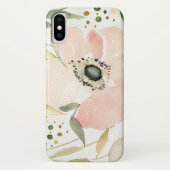 白|の水彩画の花柄パターンの喜び Case-Mate iPhoneケース (裏面)