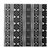 白|の黒人のアフリカ人のMudClothの可変性色 タイル (正面)