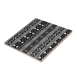 白|の黒人のアフリカ人のMudClothの可変性色 タイル