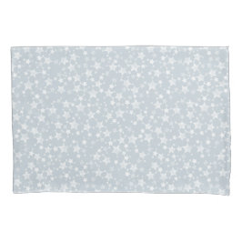 白(ほこりっぽい青) |リノプリント星模様 枕カバー