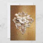 白(エレガント金ゴールドトリム付き結婚) 招待状 (裏面)