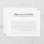 白/エレガント銀の書き込み結婚可能アドバイスカード アドバイスカード (正面/裏面)