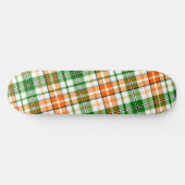 白 オレンジ 緑 Plaid タータン デザイン  スケートボード (横)
