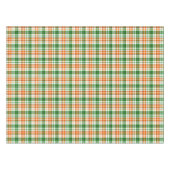 白 オレンジ 緑 Plaid タータン デザイン  テーブルクロス (正面(横))