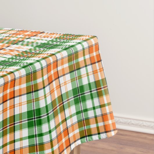 白 オレンジ 緑 Plaid タータン デザイン  テーブルクロス (インサイチュ)