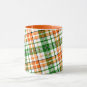 白 オレンジ 緑 Plaid タータン デザイン  マグカップ (中央)